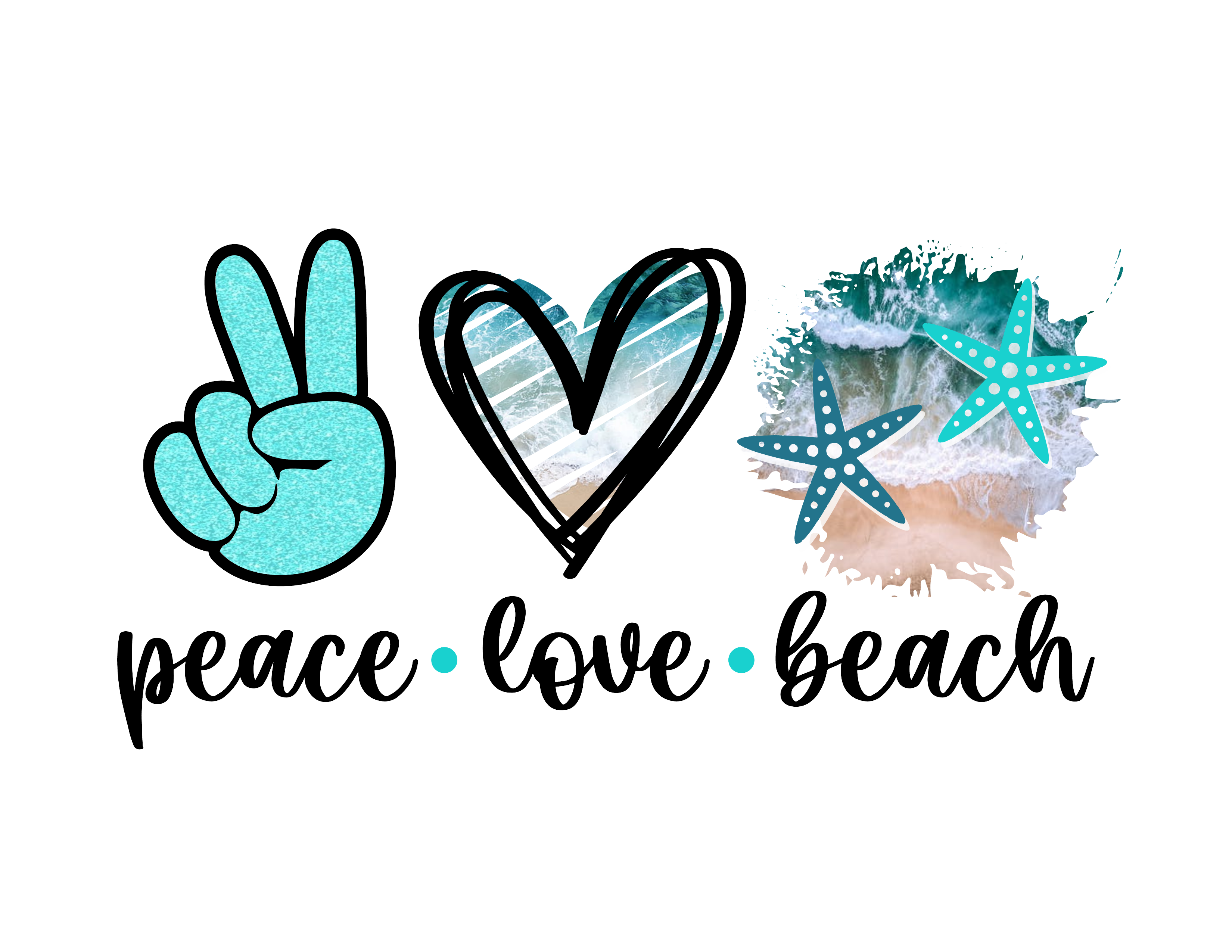 Peace Love Beach, Add your text